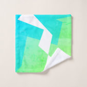Turuqoise Vert Bleu Abstrait Art Serviettes de bai (Gant de toilette)