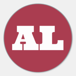 Tuscaloosa (AL) - Crimson x Wit x Grijs Ronde Sticker