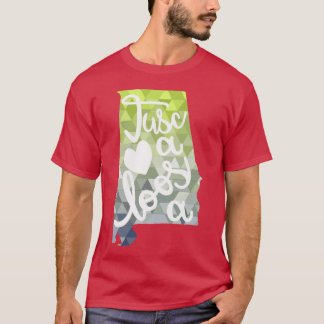 Tuscaloosa Alabama Kaart Groen en Blauw T-shirt