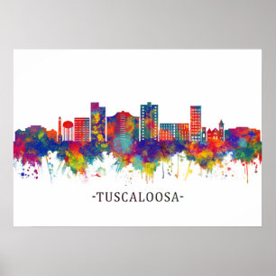 Tuscaloosa Alabama Skyline Poster