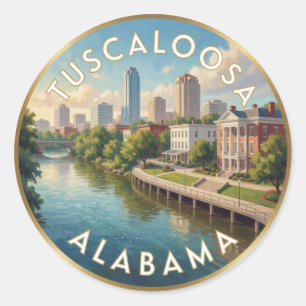 Tuscaloosa Alabama Zuidelijke Stad Reizen Ronde Sticker
