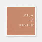 Tuscan Amber | Modern minimal bruiloft Napkins Servet (Voorkant)