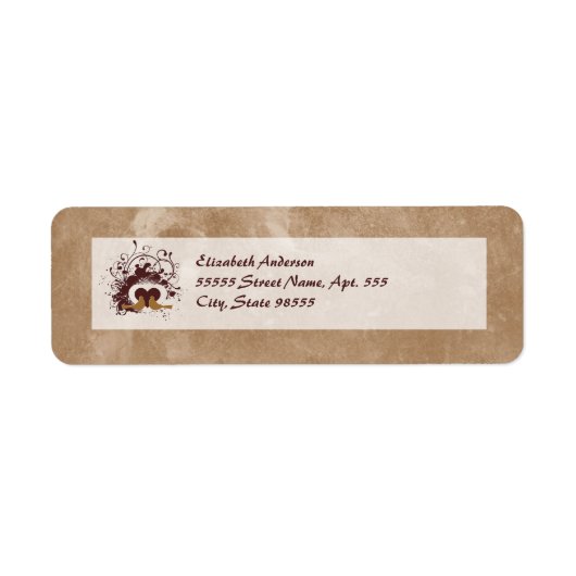 Tuscan Brown Tortelduifjes met naam Etiket (Voorkant)