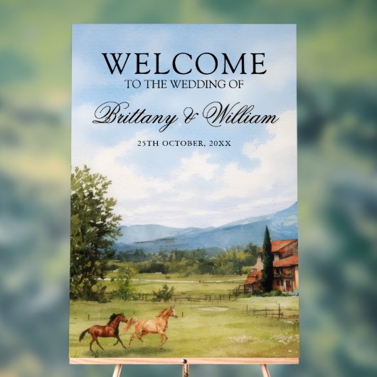 Tuscan Countryside Landscape Wedding Welcome (Neutre)