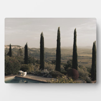 Tuscan landscape hidden behind cypresses (2024) fotoplaat