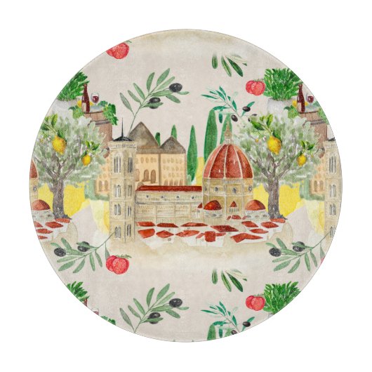 Tuscan, Tuscany, Italy, olijven, lemons, tomatoene Snijplank (Voorkant)