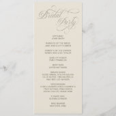 Tuscan Valla Calligraphy double side program card Programma (Achterkant)