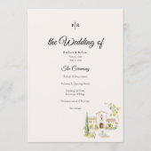 Tuscan Villa Wedding Program Elegant Italy Programma (Voorkant)