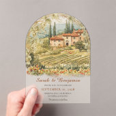 Tuscan Vineyard Arch Acrylic Wedding Invitation (In situ (ordinateur de poche))