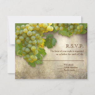 Tuscan Vineyard Rustic Elegant White Wine Art RSVP Kaart