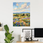 Tuscan Wildflower Path Landschaps poster (Thuiskantoor)
