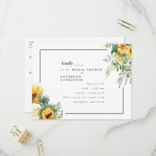 Tuscanische zonnebloemen in bloei bruidsuitnodigin uitnodiging briefkaart
