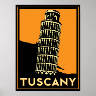 tuscany italië art deco retro poster