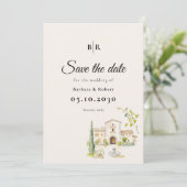 Tuscany Italy Destination Wedding Save The Date (Staand voorkant)