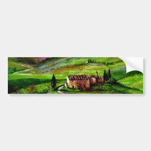TUSCANY LANDSCAPE MET GROENE HILLEN BUMPERSTICKER