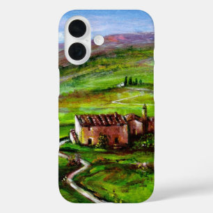 TUSCANY LANDSCAPE MET GROENE HILLEN iPhone 16 HOESJE