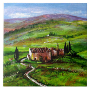 TUSCANY LANDSCAPE MET GROENE HILLEN TEGELTJE
