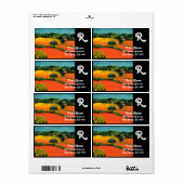 TUSCANY LANDSCAPE MET SUNFLOWERS Monogram Etiket (Full Sheet)