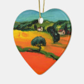 TUSCANY LANDSCAPE MET ZONLOWERS KERAMISCH ORNAMENT (Links)