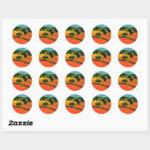 TUSCANY LANDSCAPE MET ZONLOWERS RONDE STICKER (Vel)