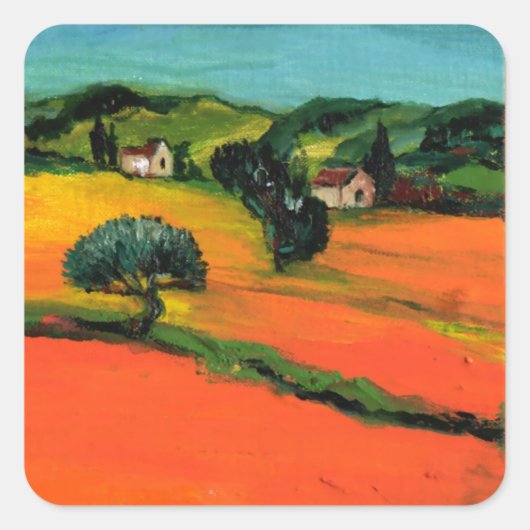 TUSCANY LANDSCAPE vierkant Vierkante Sticker (Voorkant)