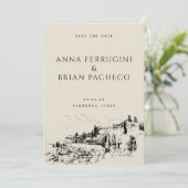 Tuscany Modern Classy Save the Date (Staand voorkant)