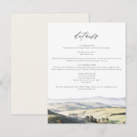 TUSCANY Waterverf Skyline Travel Details Kaart