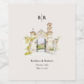 Tuscany Wedding Wijn Etiket (Enkel label)