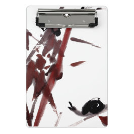 Tuschekunst mit Schnecke und Rotem Bambus Mini Klembord