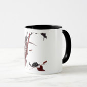 Tuschekunst mit Schnecke und Rotem Bambus Mok (Voorkant rechts)