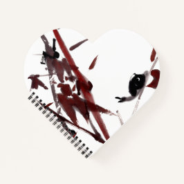 Tuschekunst mit Schnecke und Rotem Bambus Notitieboek