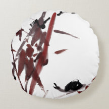 Tuschekunst mit Schnecke und Rotem Bambus