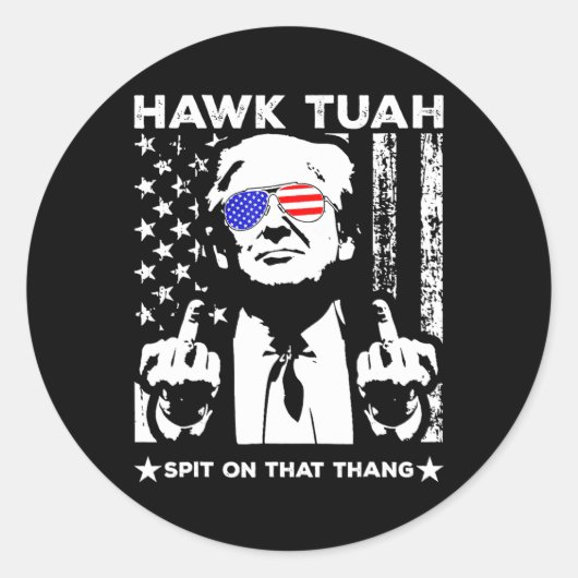Tush spuug op dat ding grappig 1 ronde sticker (Voorkant)