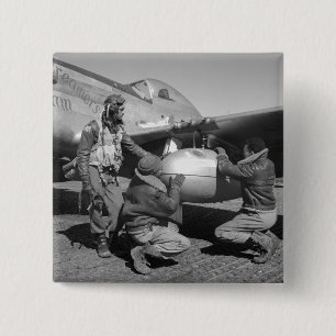 Tuskegee Airmen, 1945 Vierkante Button 5,1 Cm