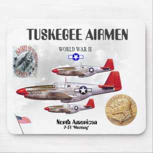 TUSKEGEE AIRMEN -301st Fighter Sq.- WW II Mouse Pa Muismat
