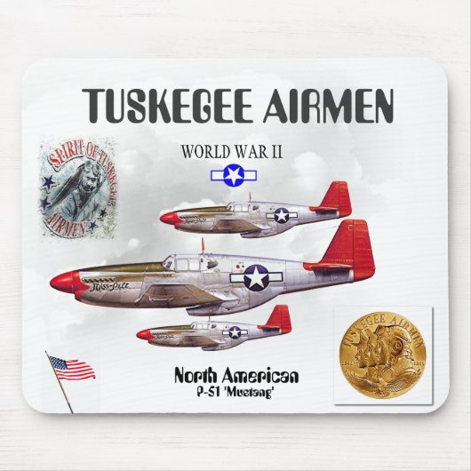 TUSKEGEE AIRMEN -301st Fighter Sq.- WW II Muismat (Voorkant)