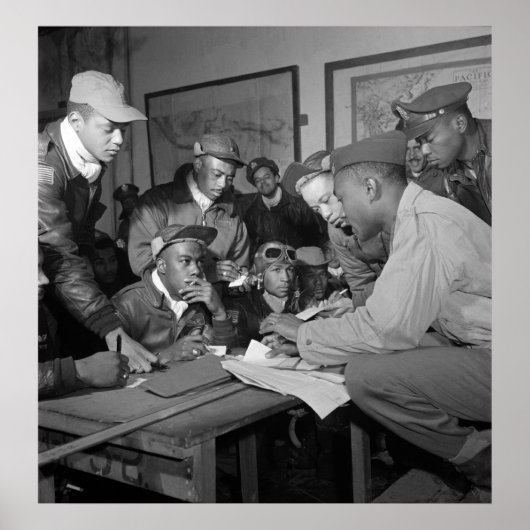 Tuskegee Airmen 332e piloten van de groep Vighter Poster (Voorkant)