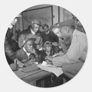 Tuskegee Airmen 332e piloten van de groep Vighter Ronde Sticker