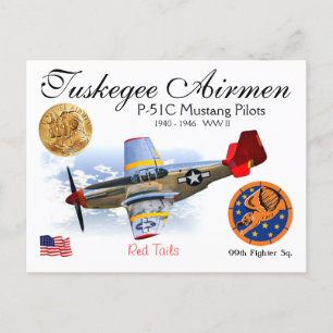 TUSKEGEE AIRMEN P-51C MUSTANG PILOTS BRIEFKAART