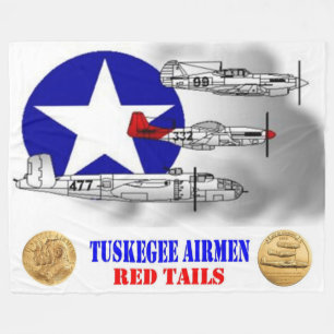 TUSKEGEE AIRMEN (RODE TAILS) FLEECE DEKEN