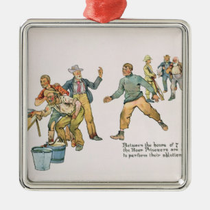 Tussen 7 en 8 uur metalen ornament