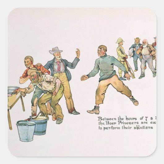 Tussen 7 en 8 uur vierkante sticker (Voorkant)