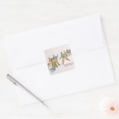 Tussen 7 en 8 uur vierkante sticker (Envelop)