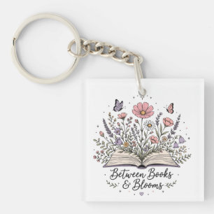 Tussen boeken en bloesems boek liefhebber lezer sleutelhanger