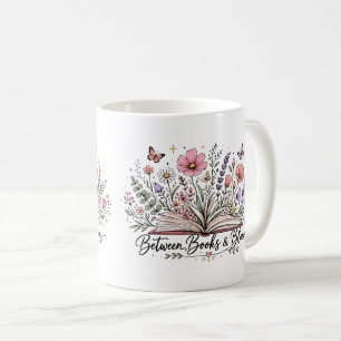 Tussen boeken en bloesems, boekenliefhebber lezer koffiemok