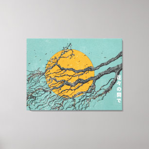 Tussen de bloesem canvas afdruk