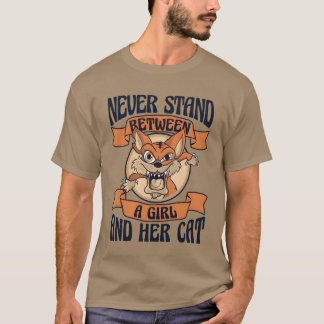 Tussen een meisje en haar kat houdt van kat papa f t-shirt
