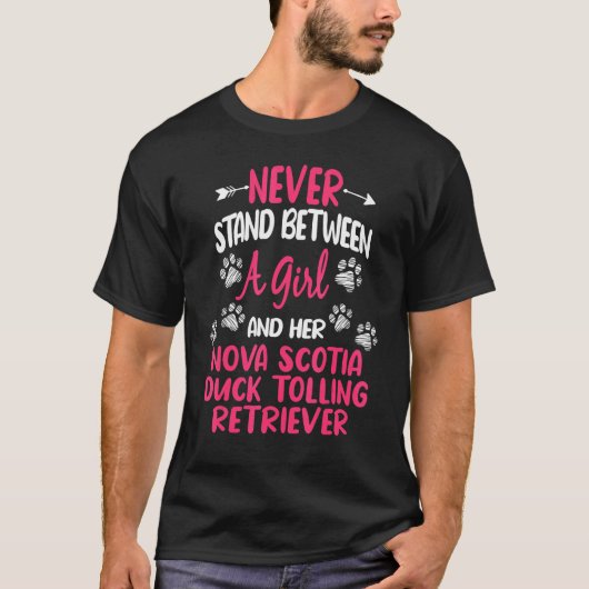 Tussen een meisje en haar Nova Scotia Duck Tolling T-shirt (Voorkant)
