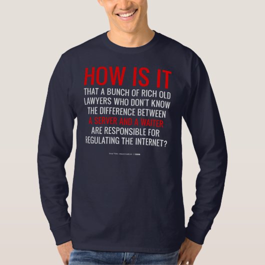 Tussen een server en een ober t-shirt (Voorkant)