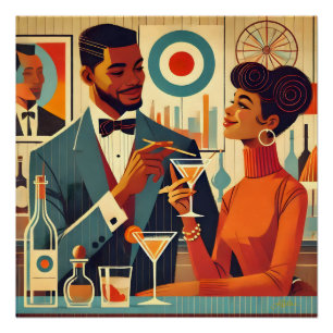 Tussen-euwse Cocktailparty Koppels - Soiree Gasthe Perfect Poster
